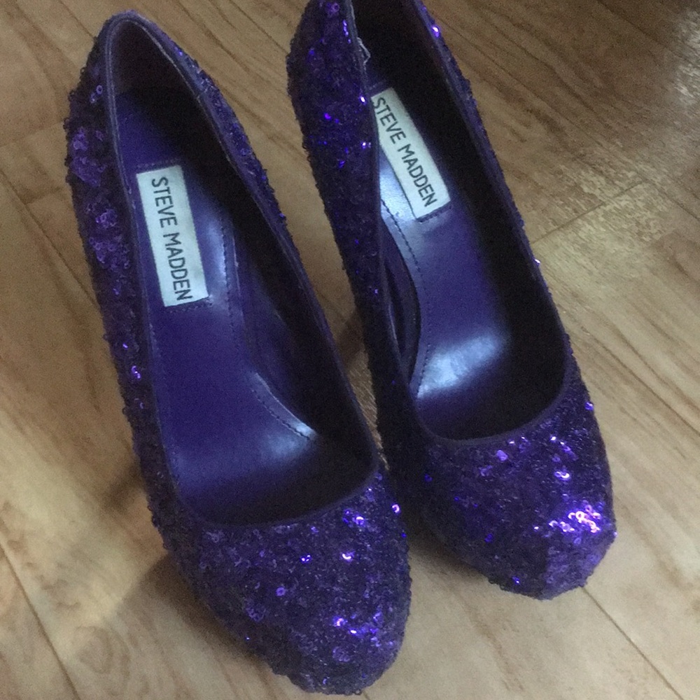 Steven madden purple sequin pumps size 7